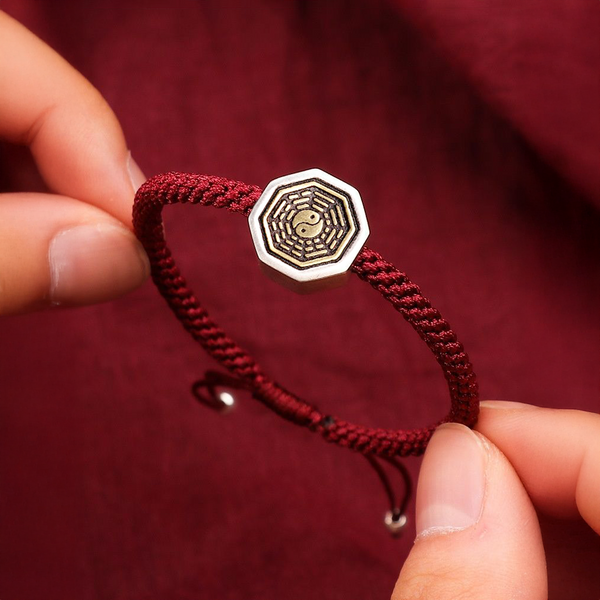 Transcendence Silver Red String Bracelet