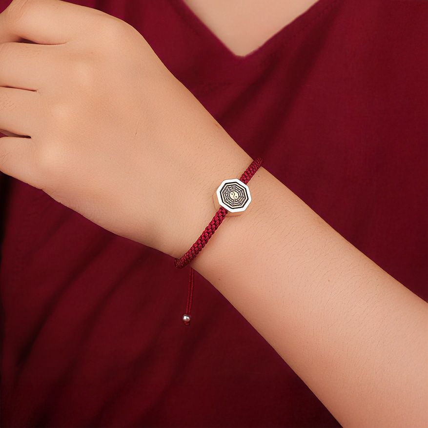 Transcendence Silver Red String Bracelet