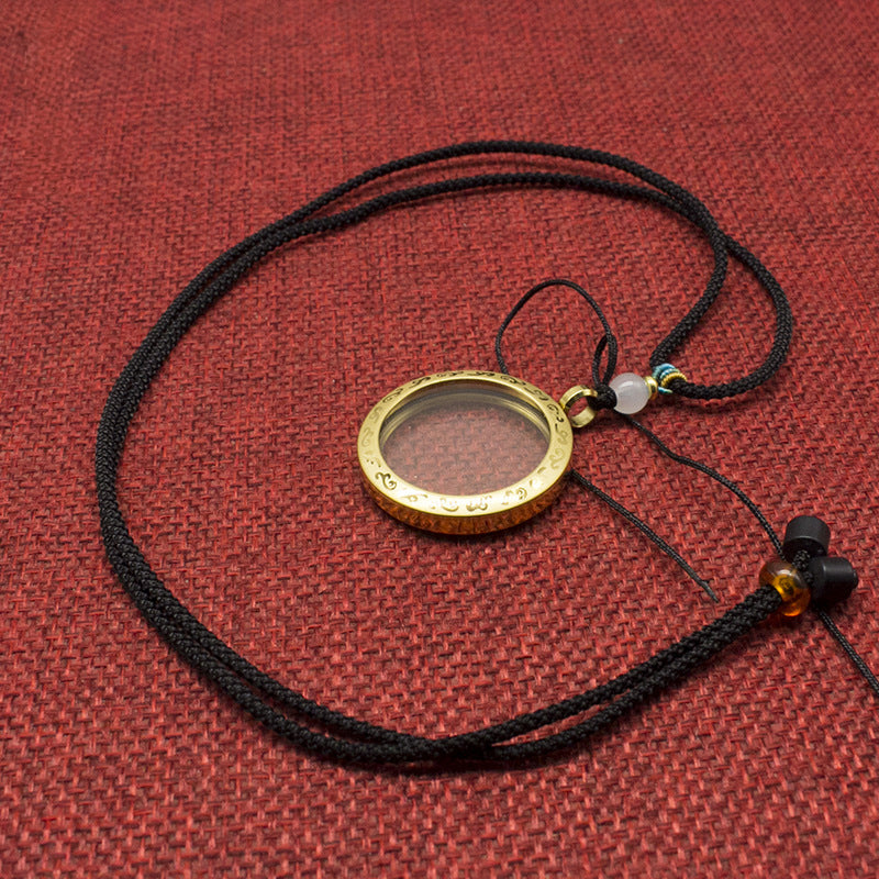 Cinnabar "Shangui" Coin Necklace
